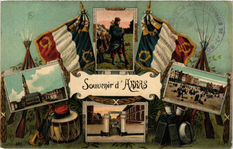 Carte postale ancienne Arras Souvenir à Arras