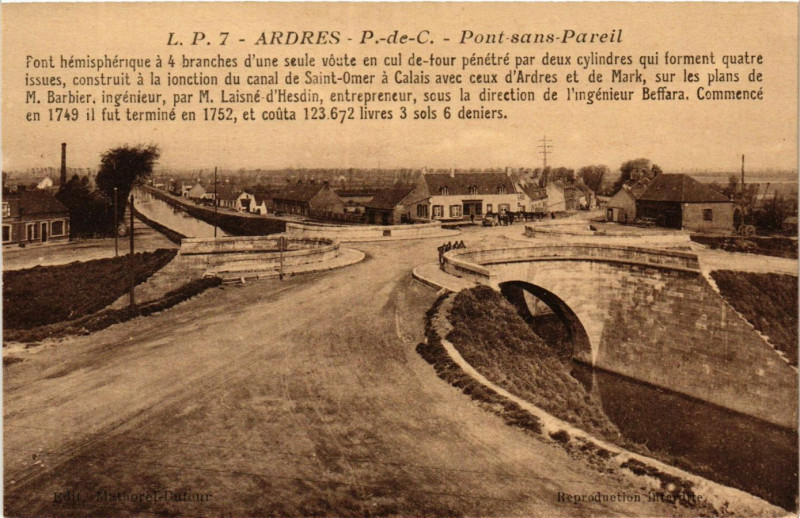 Carte postale ancienne Ardres Pont sans Pareil à Ardres