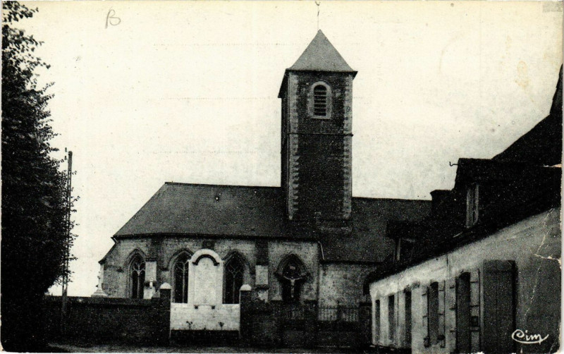 Carte postale ancienne Wierre-au-Bois Eglise construite sur les fondations de la Chapelle à Wierre-au-Bois
