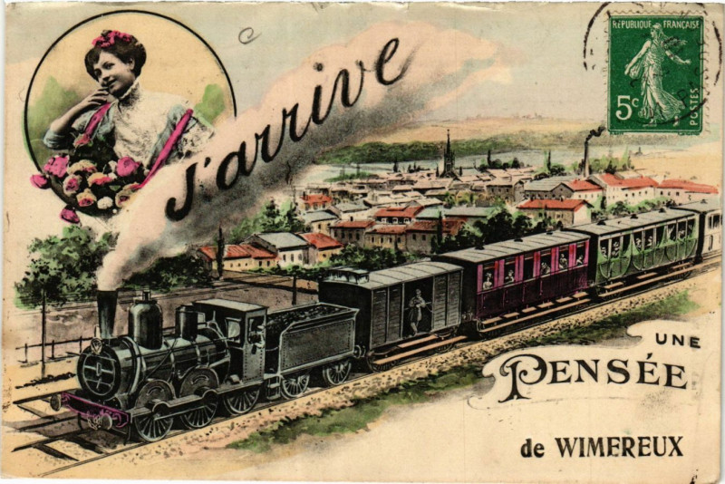 Carte postale ancienne Une pensee de Wimereux à Wimereux