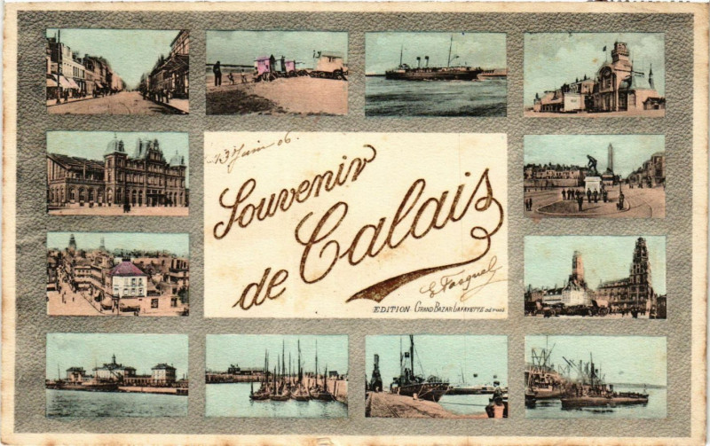 Carte postale ancienne Souvenir de Calais à Calais