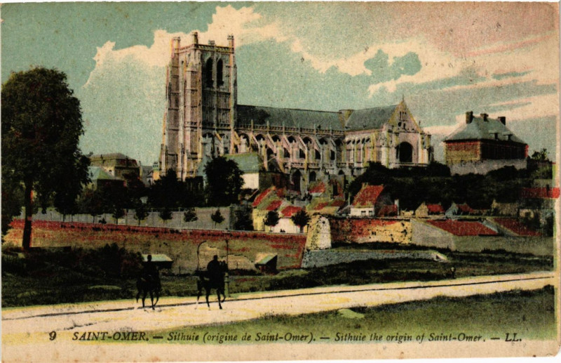 Carte postale ancienne Saint-Omer Sithuie orgine de Saint-Omer à Saint-Omer