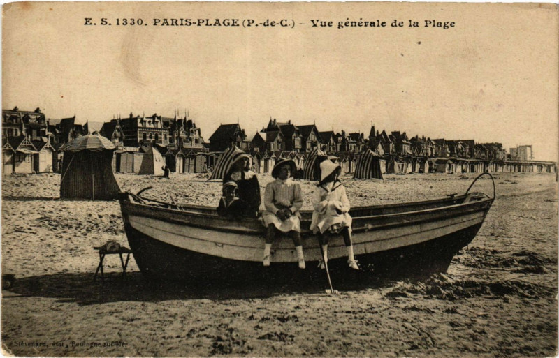 Carte postale ancienne Paris-Plage Vue générale de la Plage