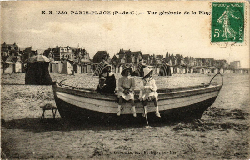 Carte postale ancienne Paris-Plage Vue générale de la Plage
