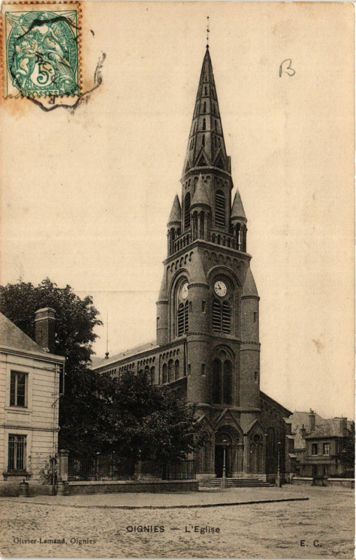 Carte postale ancienne Oignies l'Eglise à Oignies