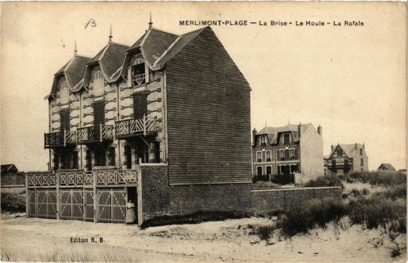 Carte postale ancienne Merlimont-Plage La Brise - Le Houle - La Rafale à Merlimont