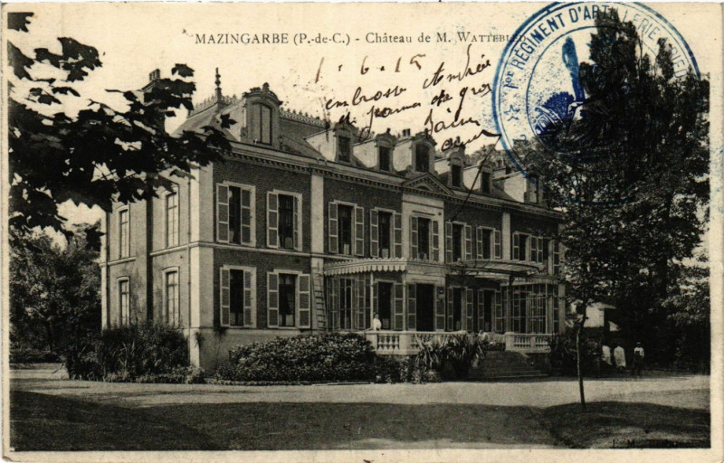 Carte postale ancienne Mazingarbe Chateau de M. Wattebled à Mazingarbe