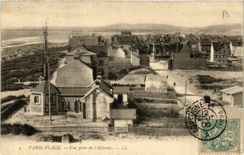 Carte postale ancienne Ll. Paris-Plage Vue prise de l'Atlantic
