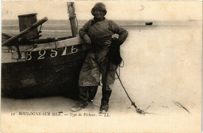 Carte postale ancienne Ll. Boulogne-sur-Mer Type de Pecheur à Boulogne-sur-Mer