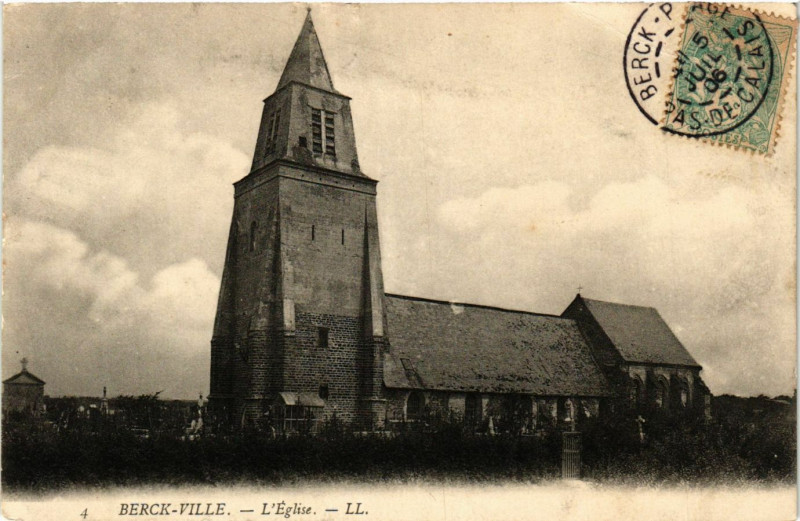 Carte postale ancienne Ll. - Berck-Ville L'Eglise à Berck