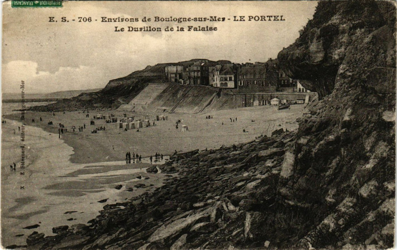 Carte postale ancienne Le Portel Le Durillon de la Falaise au Portel