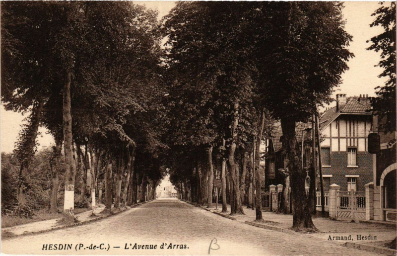Carte postale ancienne Hesdin L'Avenue dArras à Hesdin
