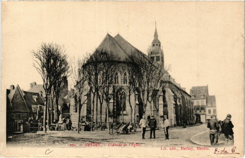 Carte postale ancienne Hesdin L'Abside de l'Eglise à Hesdin