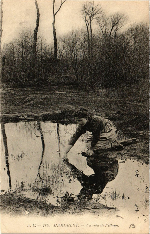 Carte postale ancienne Hardelot Un coin de l'Etang