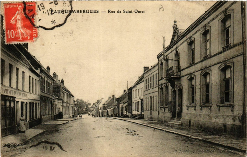 Carte postale ancienne Fauquembergue Rue de Saint-Omer à Saint-Omer