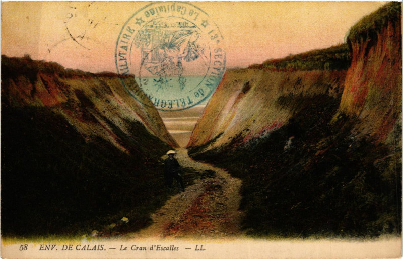 Carte postale ancienne Environs de Calais Le Cran d'Escalles à Calais