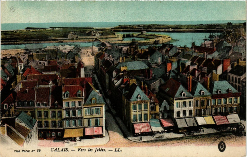 Carte postale ancienne Ed. Ll Calais Vers les Jetees à Calais