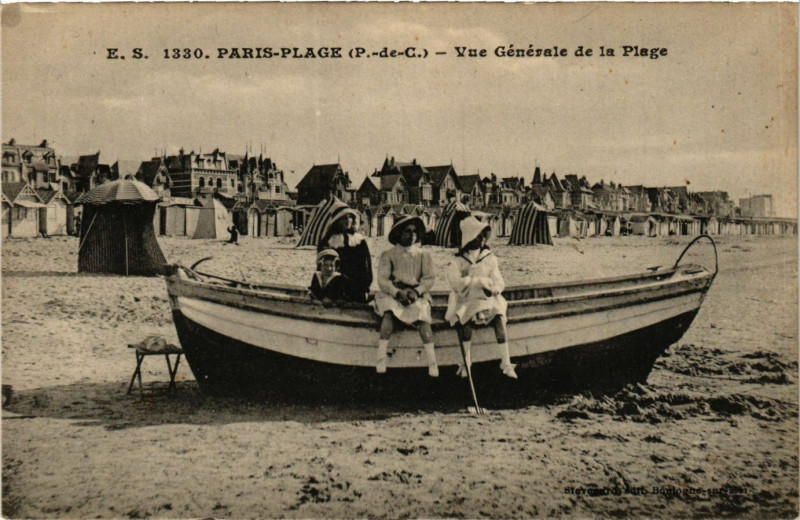 Carte postale ancienne E.S. Paris-Plage Vue générale de la Plage