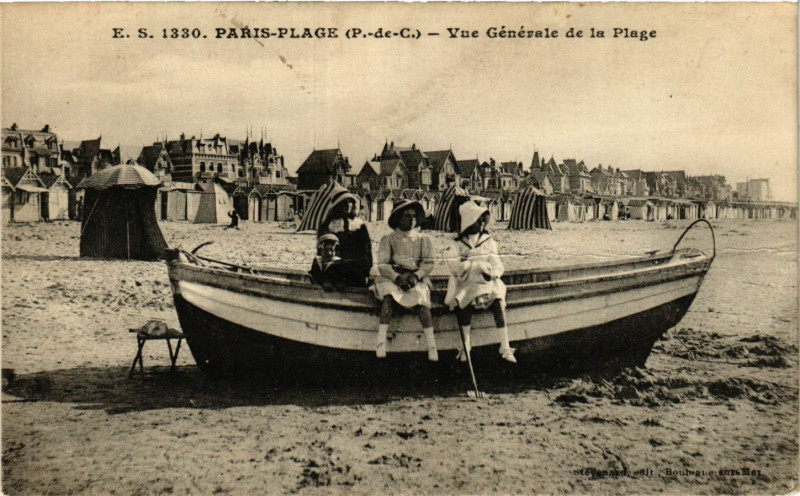 Carte postale ancienne E.S. Paris-Plage Vue générale de la Plage