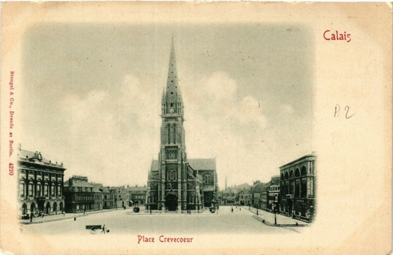 Carte postale ancienne Calais Place Crevecoeur à Calais