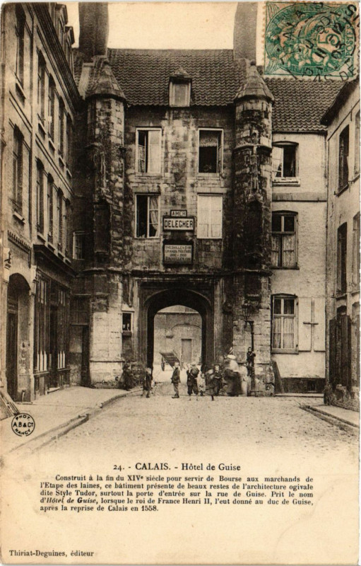 Carte postale ancienne Calais Hotel de Guise à Calais