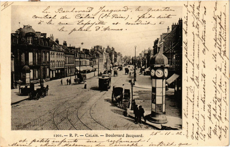 Carte postale ancienne Calais Boulevard Jacquard à Calais