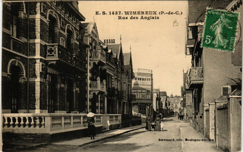 Carte postale ancienne 1437 Wimereux Rue des Anglais à Wimereux