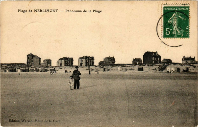 Carte postale ancienne Plage de Merlimont Panorama de la Plage à Merlimont