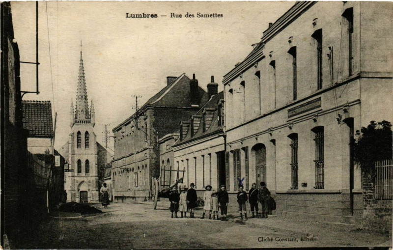 Carte postale ancienne Lumbres Rue des Samettes à Lumbres