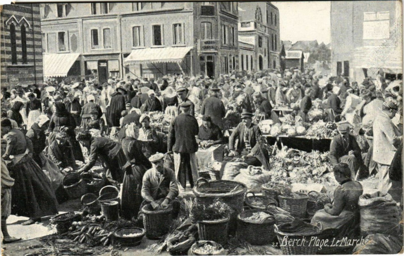Carte postale ancienne Berck-Plage Le Marché à Berck
