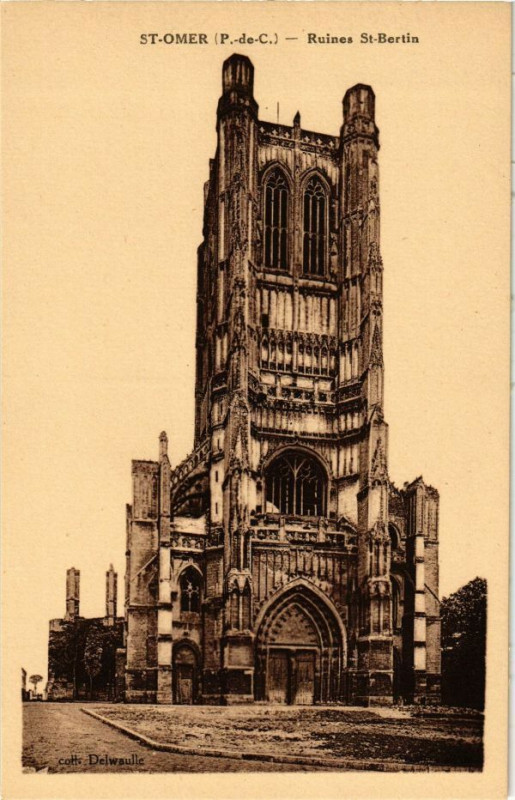 Carte postale ancienne Saint-Omer - Ruines Saint-Bertin à Saint-Omer