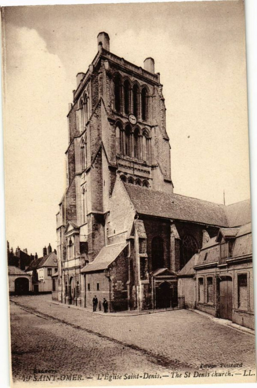 Carte postale ancienne Saint-Omer - L'Eglise Saint-Denis à Saint-Omer