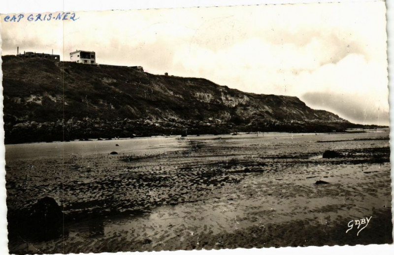 Carte postale ancienne Cap Gris-Nez - Vue du Cap a marée basse