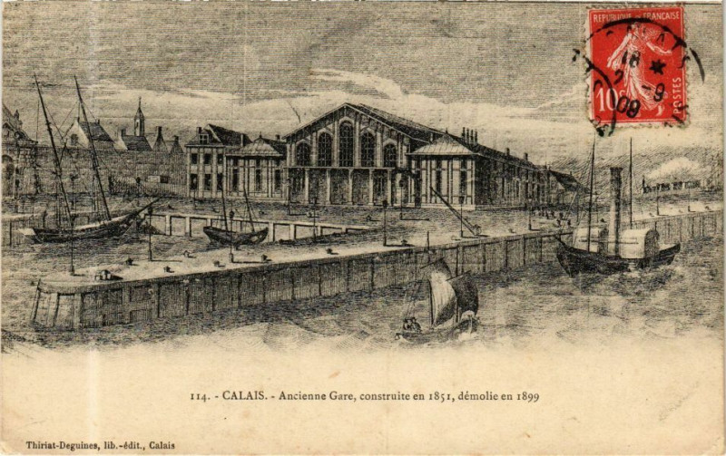 Carte postale ancienne Calais - Ancienne Gare à Calais