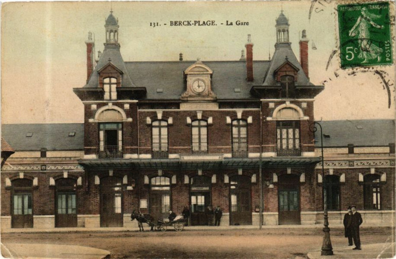 Carte postale ancienne Berck-Plage - La Gare à Berck
