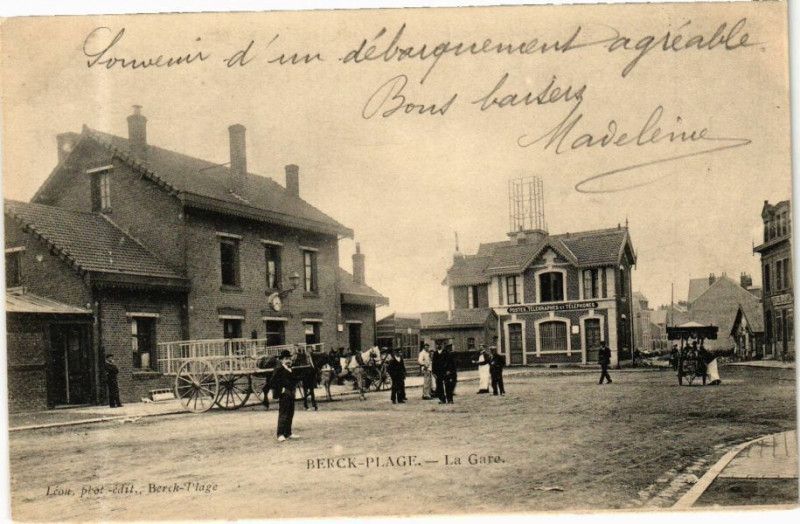 Carte postale ancienne Berck-Plage - La Gare à Berck