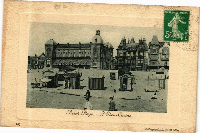 Carte postale ancienne Berck-Plage - L'Eden-Casino à Berck