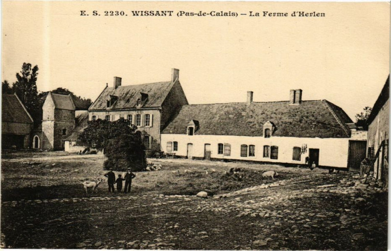 Carte postale ancienne Wissant - La Ferme d'Herlen à Wissant