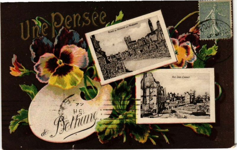 Carte postale ancienne Une Pensée de Bethune à Béthune