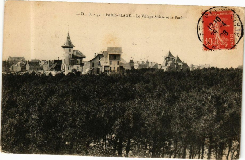 Carte postale ancienne Paris-Plage - Le Village Suisse et la Forét