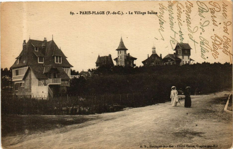 Carte postale ancienne Paris-Plage - Le Village Suisse