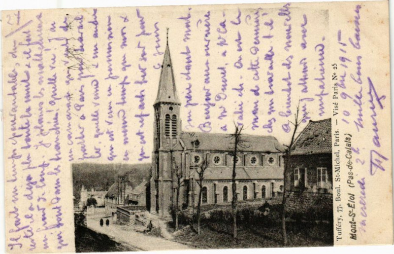 Carte postale ancienne Mont Saint-Eloi-Pas-de-Calais à Calais