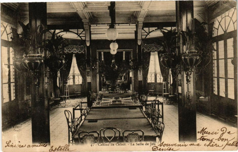 Carte postale ancienne Casino de Calais - La Salle de Jeu à Calais