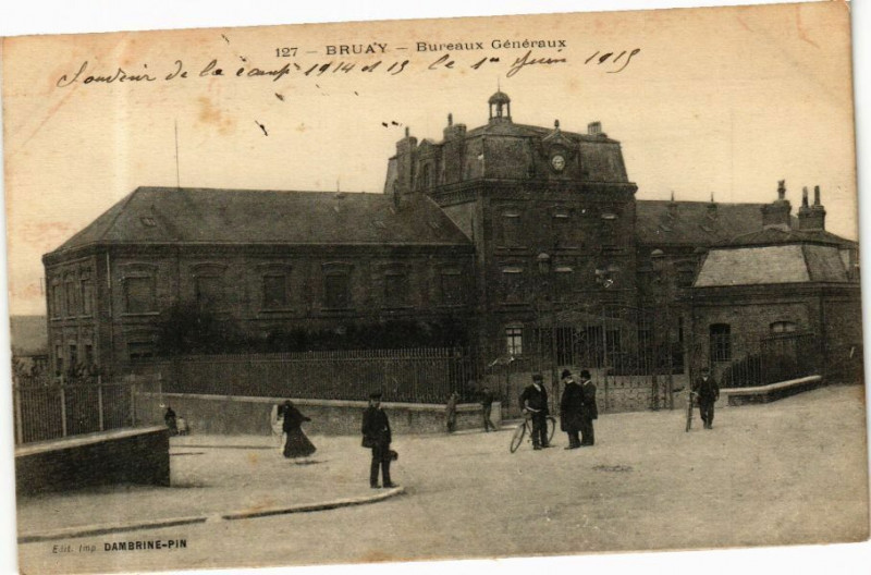 Carte postale ancienne Bruay - Bureaux Généraux
