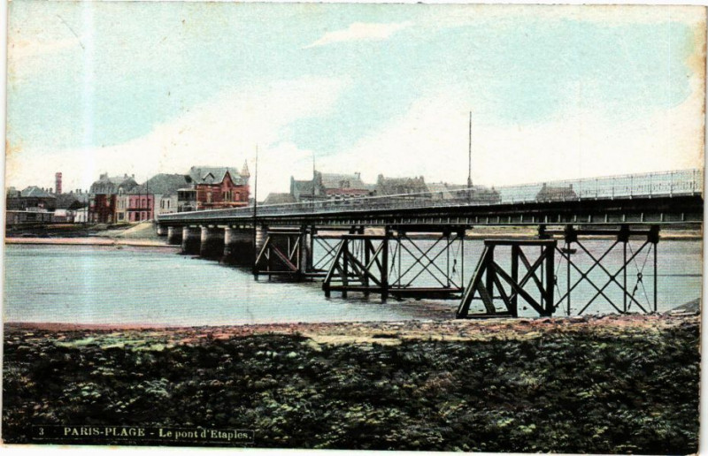 Carte postale ancienne Ed. Aqua 3 Paris-Plage Le Pont d'Etaples