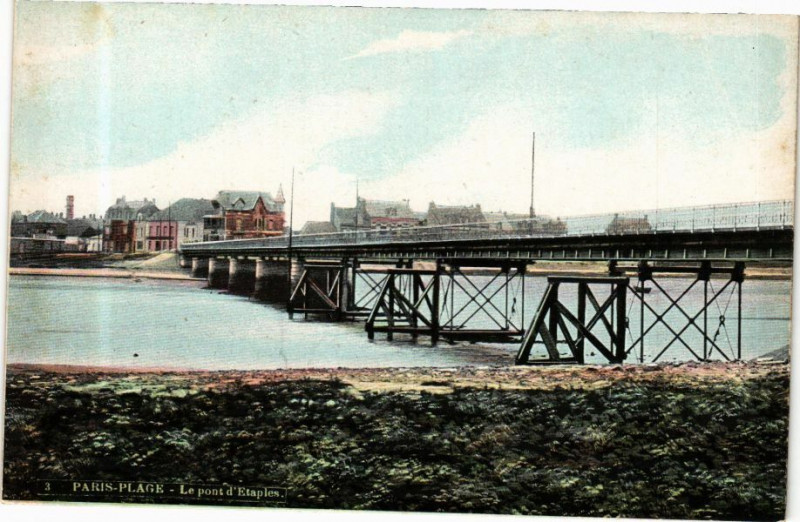 Carte postale ancienne Ed. Aqua 3 Paris-Plage Le Pont d'Etaples