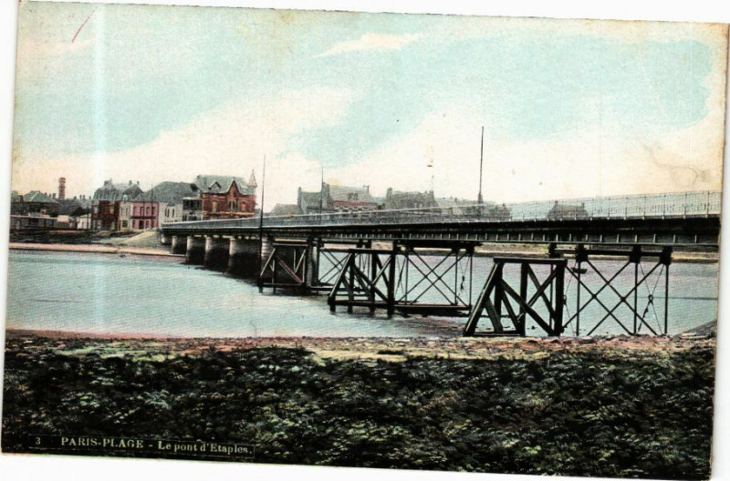 Carte postale ancienne Ed. Aqua 3 Paris-Plage Le Pont d'Etaples