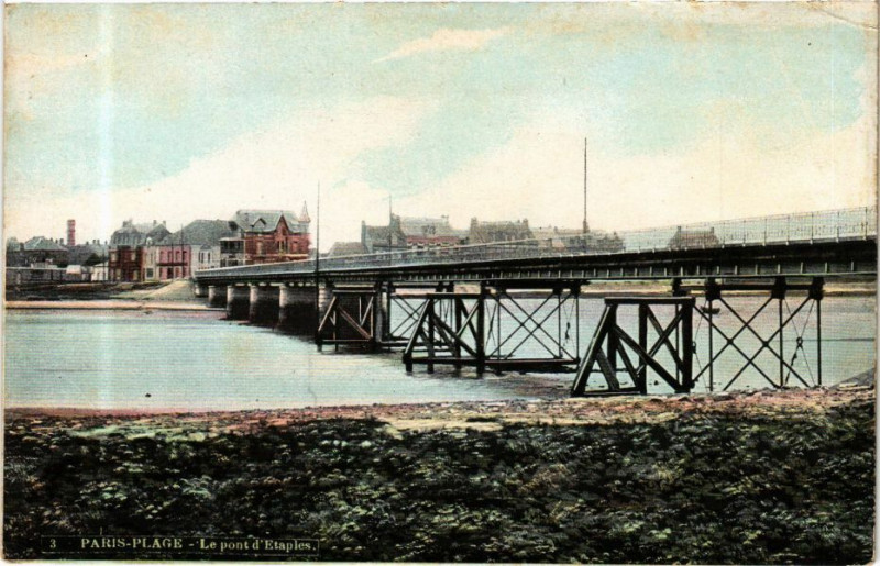 Carte postale ancienne Ed. Aqua 3 Paris-Plage Le Pont d'Etaples