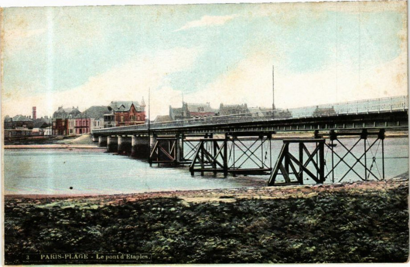 Carte postale ancienne Ed. Aqua 3 Paris-Plage Le Pont d'Etaples