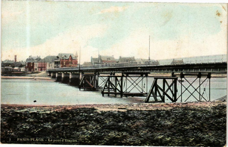 Carte postale ancienne Ed. Aqua 3 Paris-Plage Le Pont d'Etaples